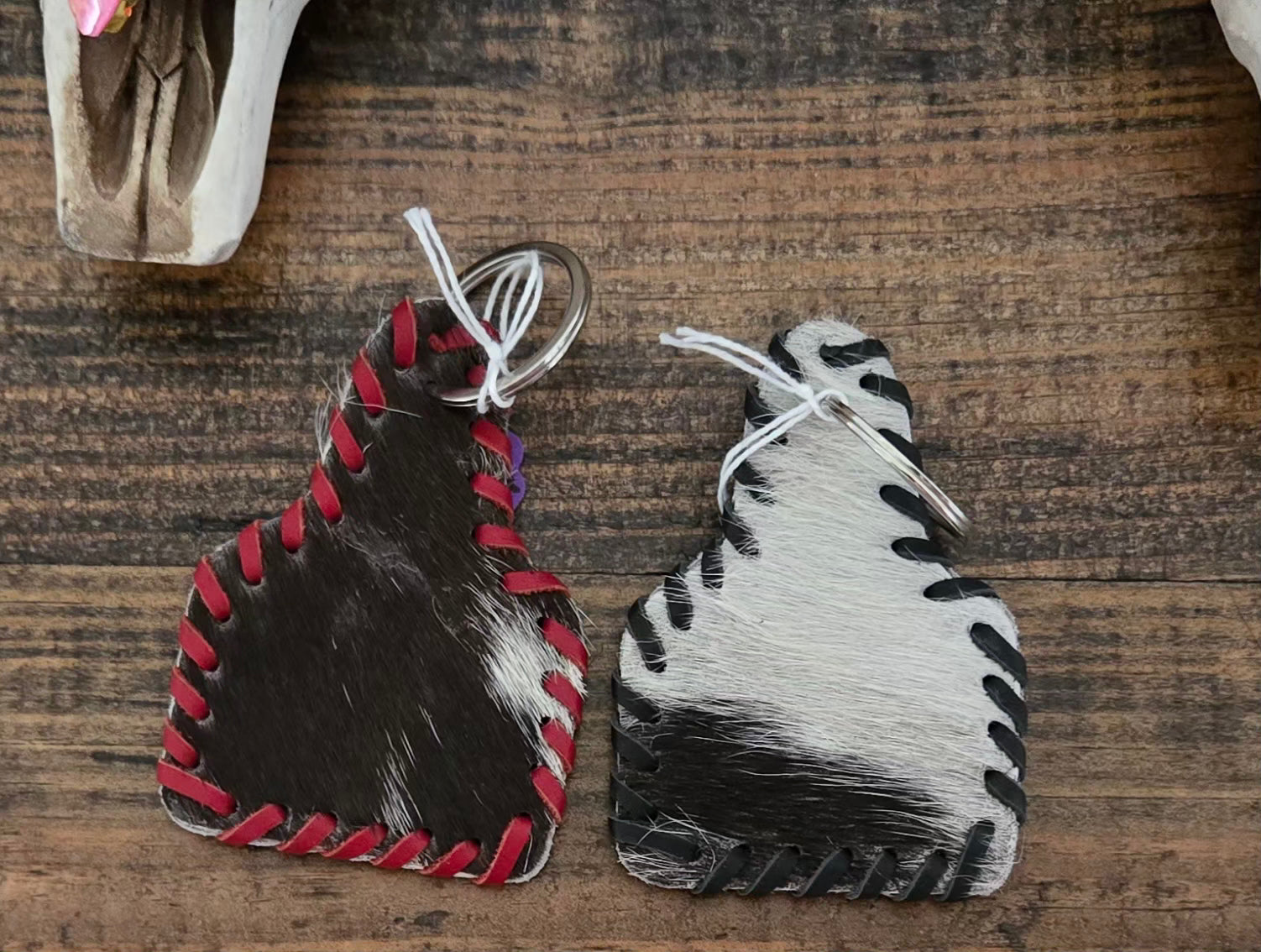 Cowhide keychain